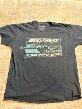 Bud Light x Posty Co. Black Graphic Short-Sleeve Tee